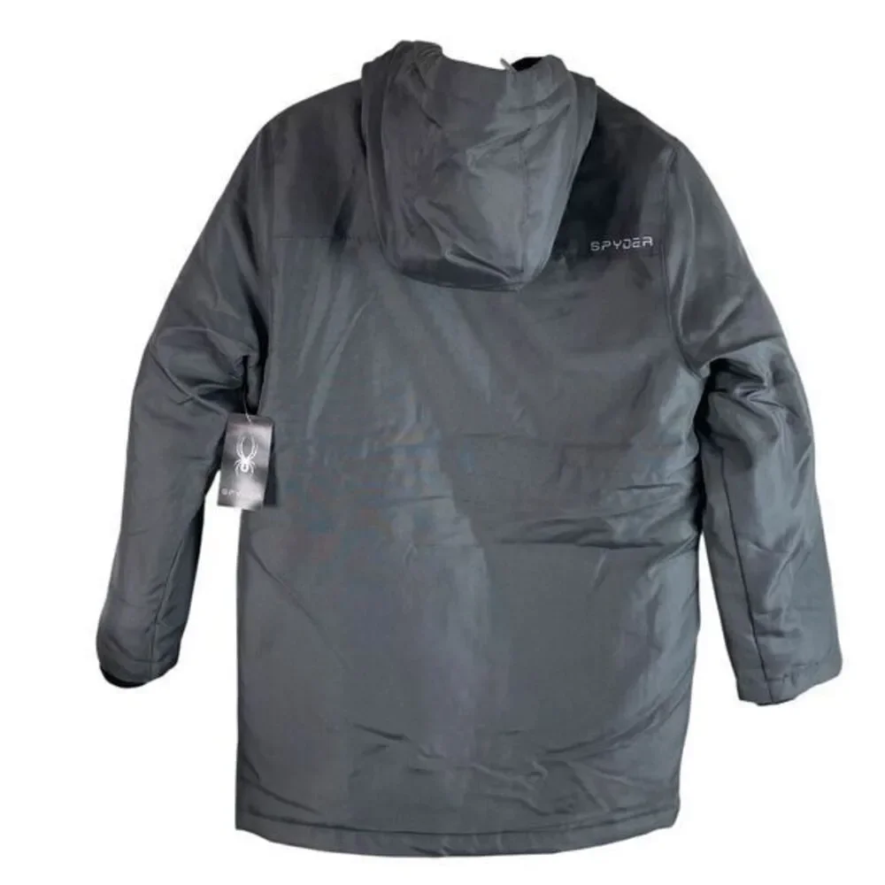 NEW Spyder Boys HydroWeb Hooded Parka Jacket XL‎ 14/16 Gray Waterproof $199